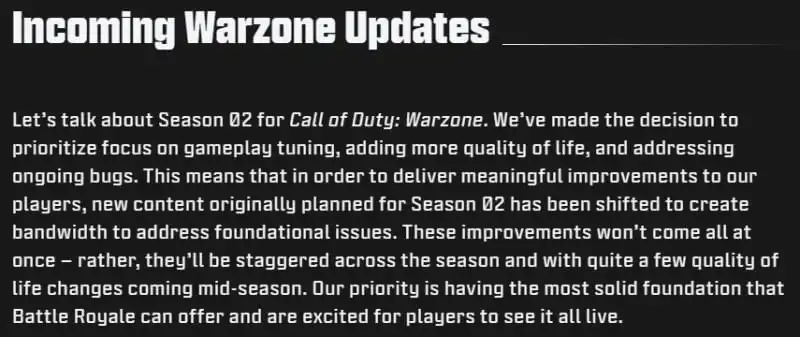Call Of Duty: Warzon حدثت خريطة Roadmap