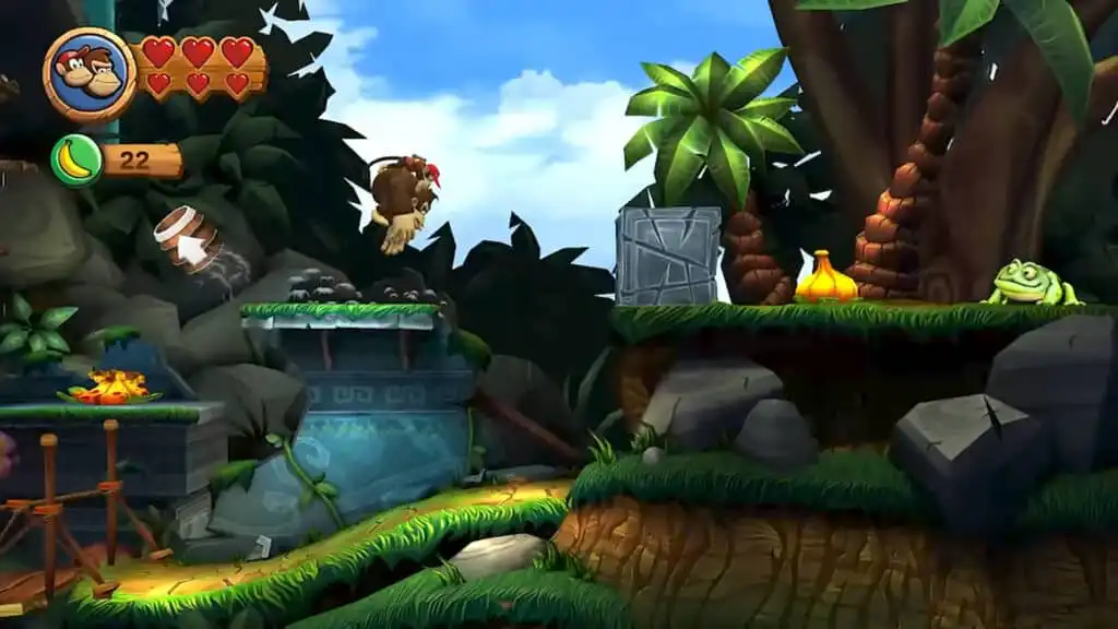 أسلوب اللعب Gameplay في لعبة Donkey Kong Country Returns HD