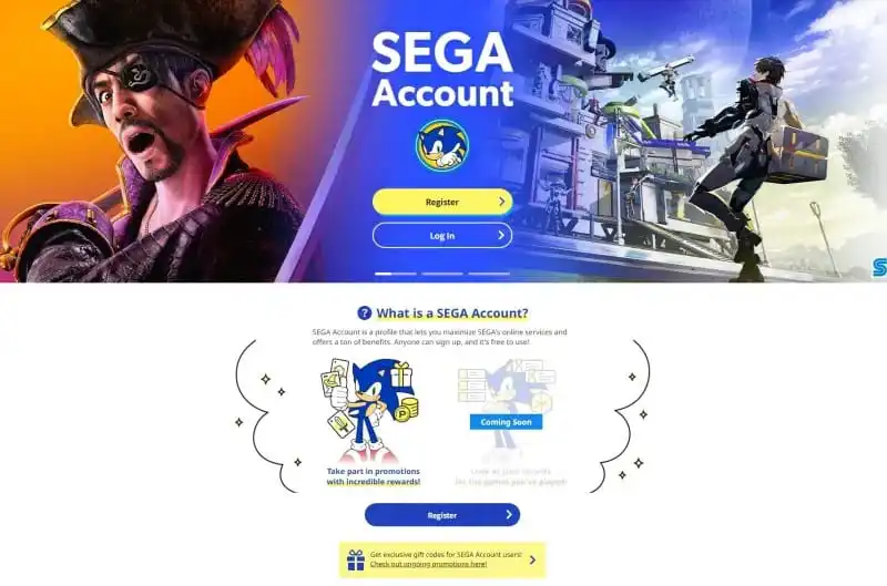 تقدم سيجا حسابات Sega متوفرة على منصات متعددة