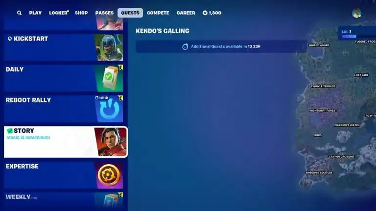جميع مهام قصة فورتنايت