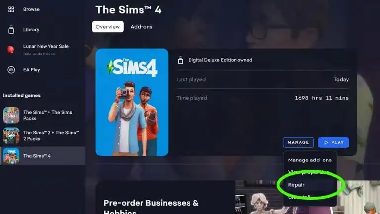 كيفية حفظ The Sims 4 أثناء التجميد