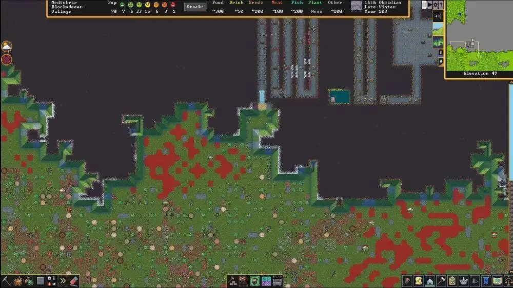 لعبة قلعة قزم Dwarf Fortress