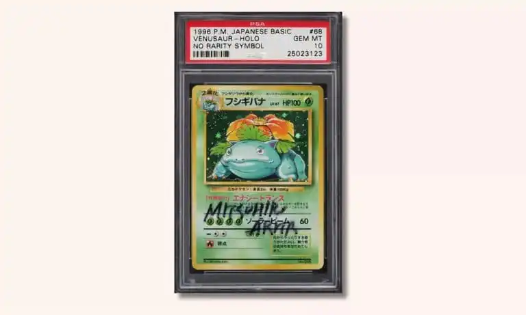 بطاقة Base Set Venusaur Holo (No Rarity Symbol)(Autographed)