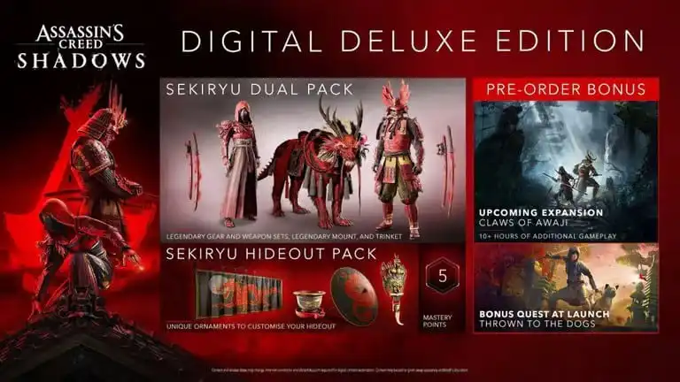 جميع إصدارات Assassin's Creed Shadows