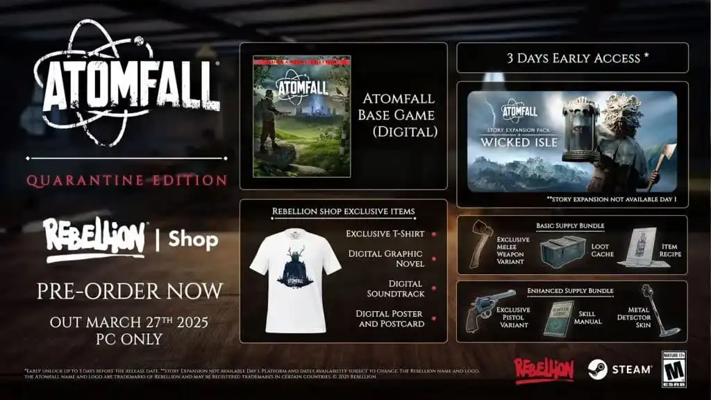 جميع إصدارات وسعر Atomfall