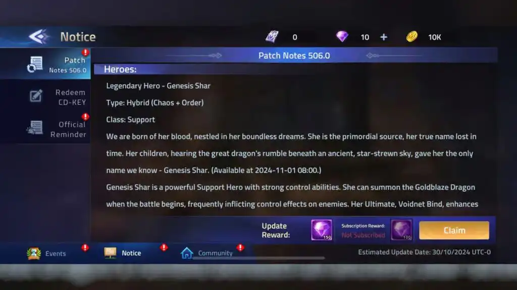 جميع اكواد لعبة Mobile Legends Adventure لشهر مارس 2025
