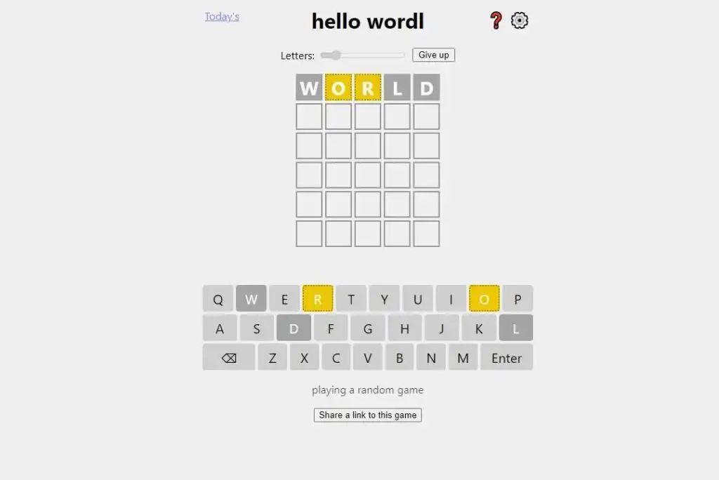 لعبة Hello Wordl