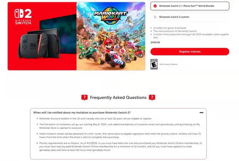 ستوقف قيود الطلب المسبق الضخمة من Nintendo Switch 2