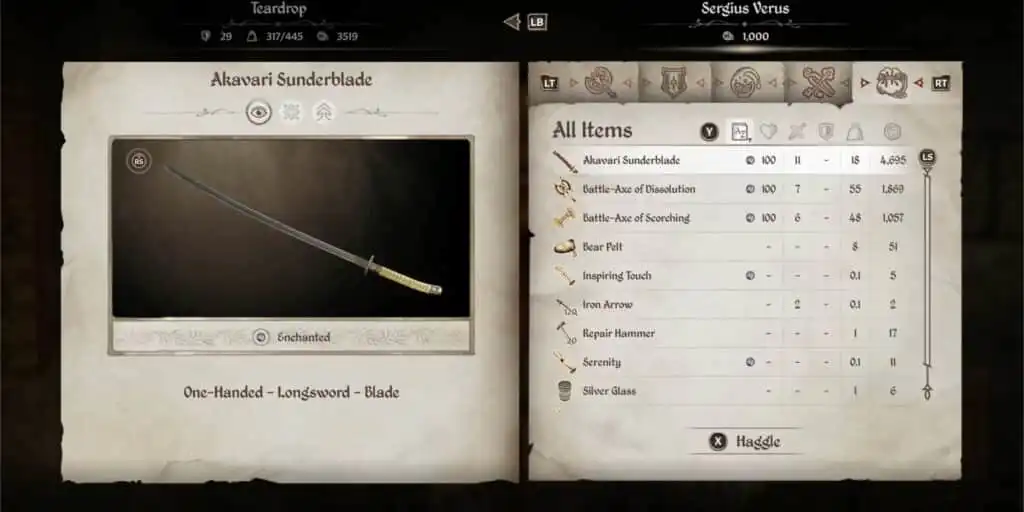 سلاح أكافاري سندر بليد Akavari Sunderblade