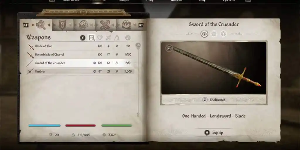 سلاح سيف الصليبي Sword of the Crusader