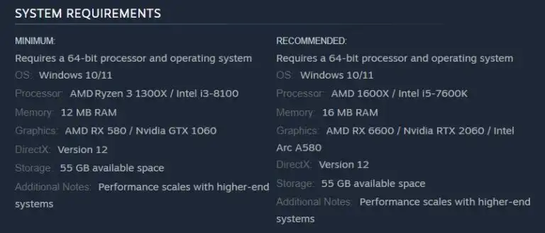 متطلبات تشغيل لعبة South of Midnight علي PC
