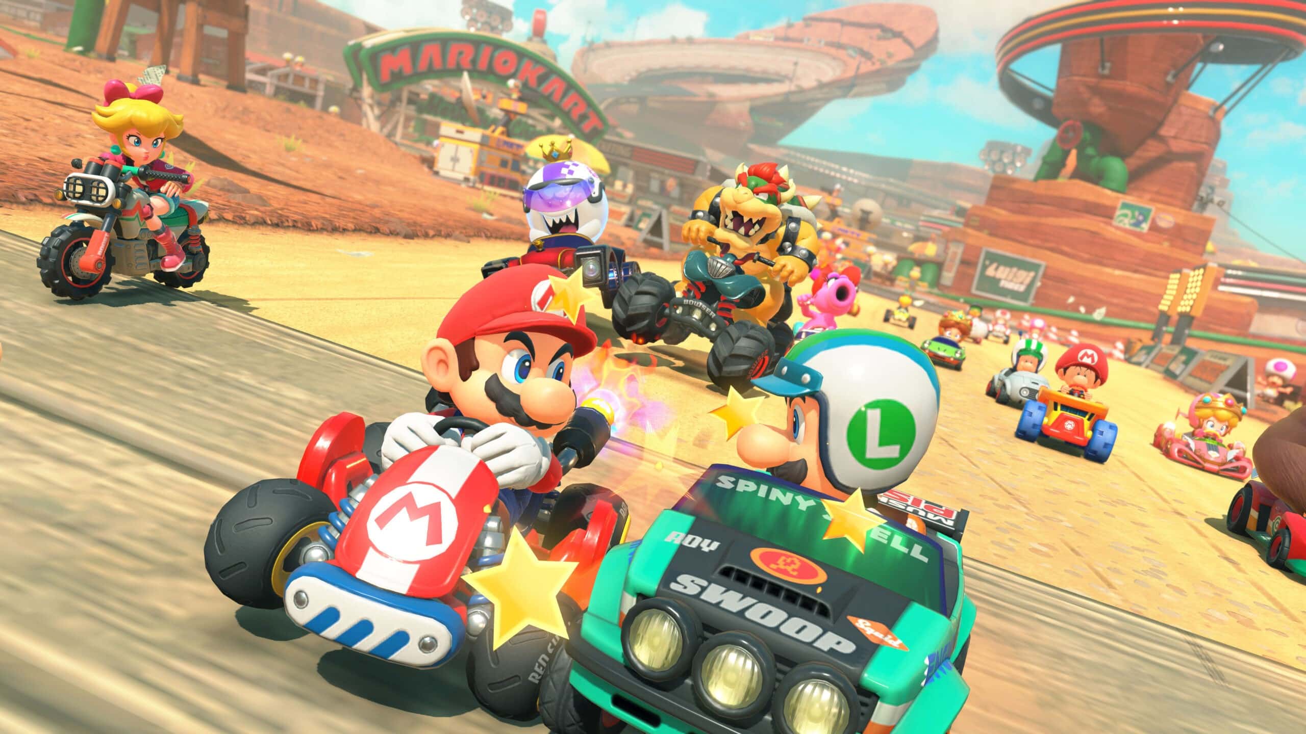 عرض لقطات شاشة Mario Kart World لوضع الصور