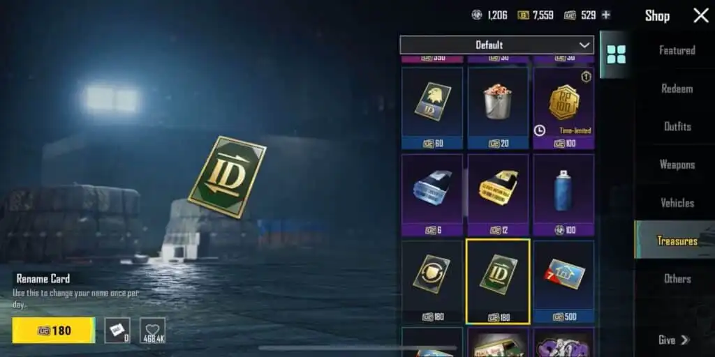 كيفية الحصول على بطاقة إعادة التسمية في PUBG