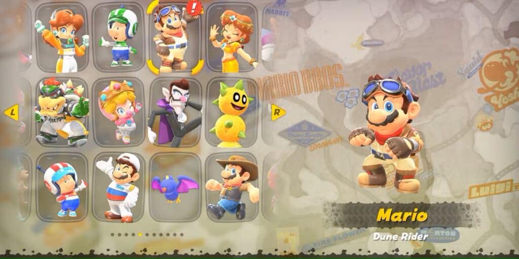 أفضل 7 أزياء لماريو في Mario Kart World