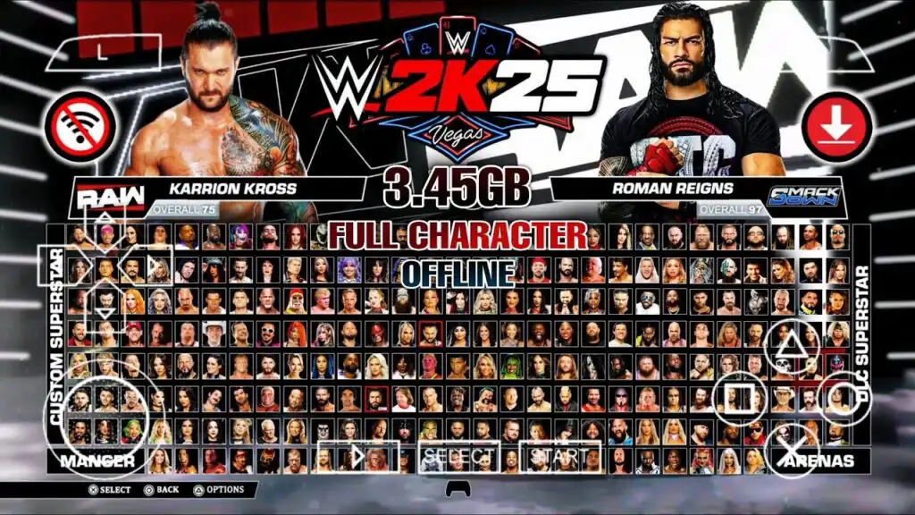 تحميل لعبة WWE 2K25 PPSSPP V11 للكمبيوتر والهاتف