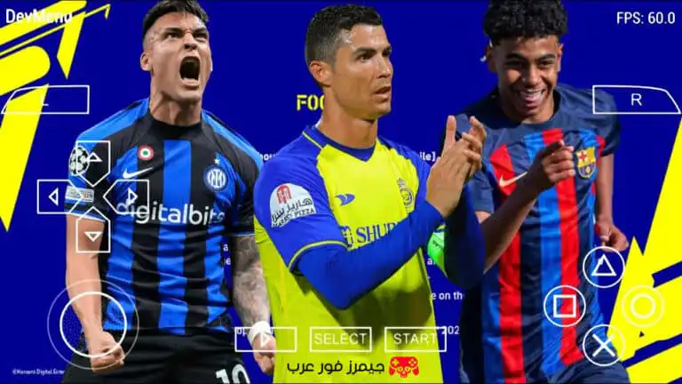 تحميل لعبة بيس eFootball PES 2024 PPSSPP للكمبيوتر والأندرويد بصيغة ISO كاملة مجانًا