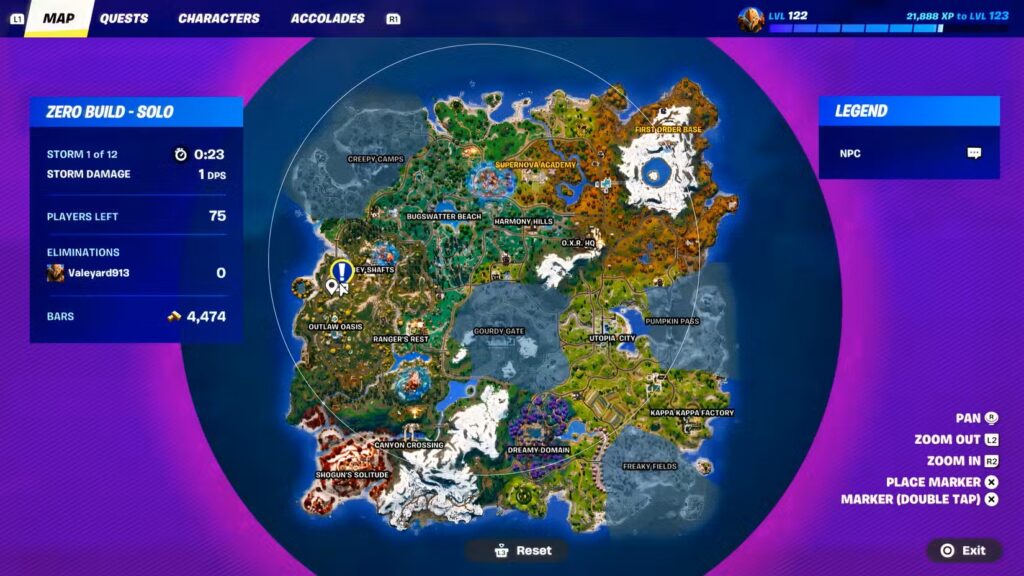 أين تجد حقيبة Daphne في لعبه Fortnite