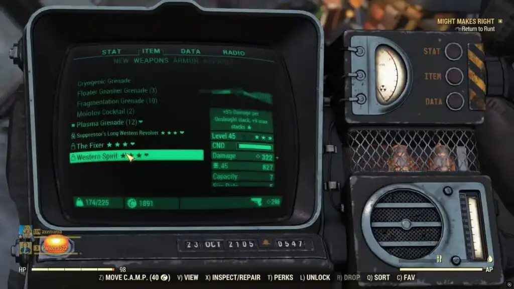 أفضل تشكيلة لعب Fallout 76 Reverse Onslaught