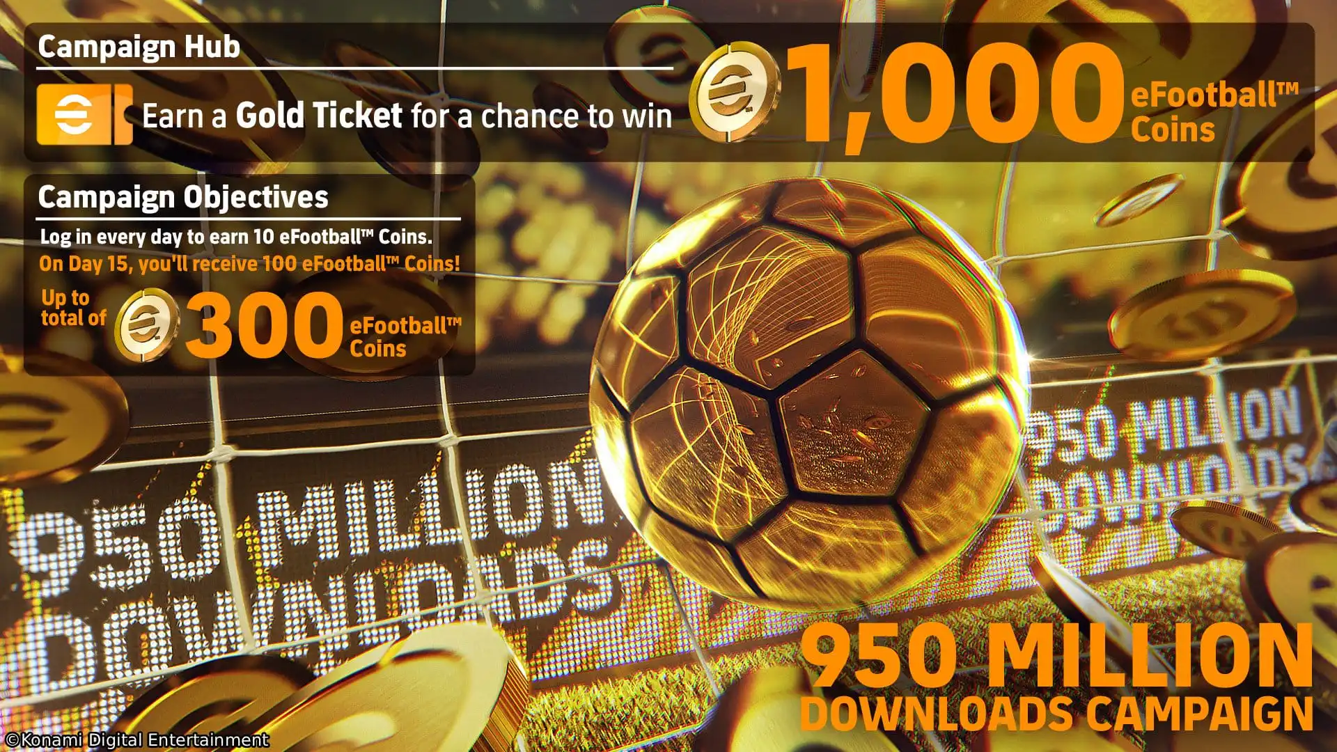 الاحتفال باللعبة العالمية! لعبة eFootball™ ‎ تحقق 950 مليون عملية تنزيل حول العالم.