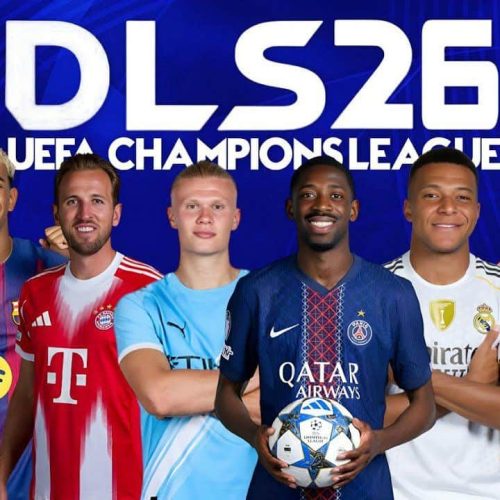 تحميل لعبة DLS 2026 مود دوري أبطال أوروبا للاندرويد APK